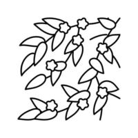 spring leaf line icon vector illustration