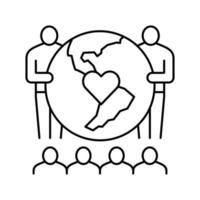 conservation world line icon vector illustration