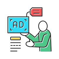 advertiser of ad placement color icon vector illustration