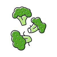 broccoli slice food cut color icon vector illustration