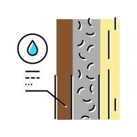 waterproofing house wall layer color icon vector illustration
