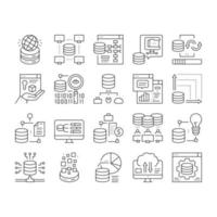 Digital Processing Collection Icons Set Vector Illustration