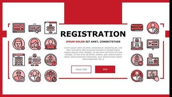 registration login website form landing header vector