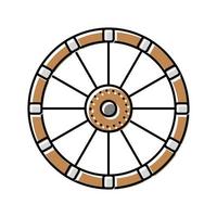 old wheel color icon vector illustration