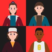 Vector Illustration of a persons, teenagers, girls, boys. Avatars.