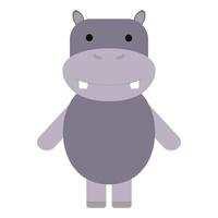 Cartoon Hippo character. Vector illustration