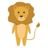 Cute lion. Wildlife animals. Vector