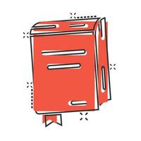 Document book icon in comic style. Paper sheet cartoon vector illustration on white background. Notepad document splash effect business concept.