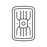 warrior shield ancient rome line icon vector illustration