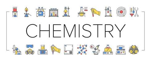 Chemistry Laboratory Collection Icons Set Vector Illustration