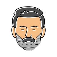 beardstache beard hair style color icon vector illustration