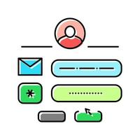 sign up with e-mail color icon vector illustration