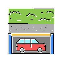 underground parking color icon vector illustration