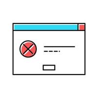 error application window color icon vector illustration