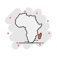 Cartoon Africa map icon in comic style. Atlas illustration pictogram. Country geography sign splash business concept. vector