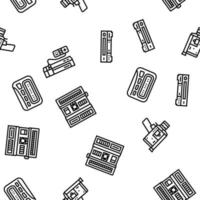 retro gadget technology device vector seamless pattern