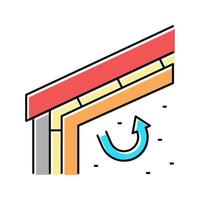 roof insulation with mineral wool color icon vector illustration