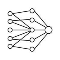 single layer neural network line icon vector illustration