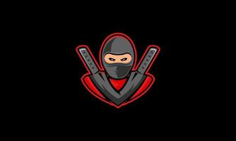 personaje de la mascota del logotipo ninja vector