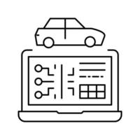 computer diagnostics line icon vector isolated illustration