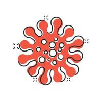 Disease bacteria icon in comic style. Allergy cartoon vector illustration on white isolated background. Microbe virus splash effect business concept.