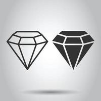 icono de gema de diamante en estilo plano. ilustración vectorial de piedras preciosas sobre fondo blanco aislado. brillante concepto de negocio de joyería. vector