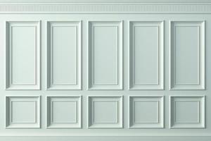 Classic wall of white wood panels. Design and technology photo