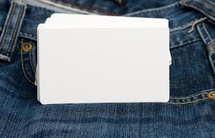 blank white paper business cards photo