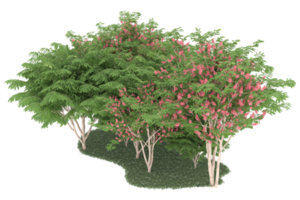 Realistic forest isolated on transparent background. 3d rendering - illustration png