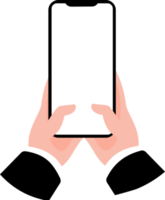 illustration of a business man hand holding a smartphone png