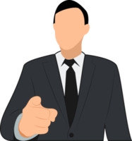 illustration donnant des ordres. homme d'affaires en costume pointant vers l'avant homme d'affaires avec la main pointée. illustration donnant des instructions png