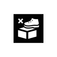 Do not step cardboard simple flat icon vector illustration