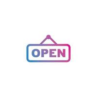 Open store outline gradient icon vector