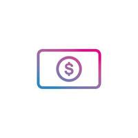 Money outline gradient icon vector