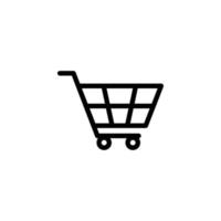 Shopping cart outline flat icon vector