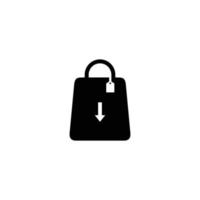 vector de icono plano simple de bolsa de compras