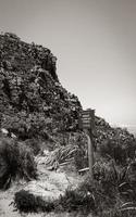 tablero de información de la carretera verde del parque nacional de la montaña de la mesa. ciudad del cabo foto