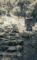 Ruta de senderismo pedregosa del barranco de Newlands en el parque nacional tablemoutain. foto