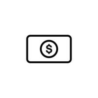 Money outline flat icon vector