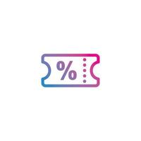 Coupon outline gradient icon vector