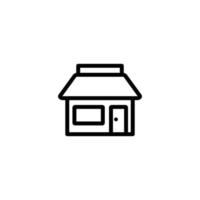vector de icono plano de contorno de tienda