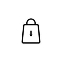 Shopping bag outline flat icon vector