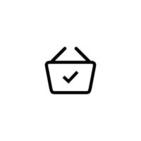 Shopping basket outline flat icon vector