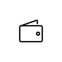 Wallet outline flat icon vector