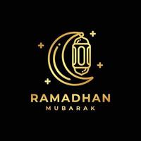 Ramadan logo. Islamic lantern golden logo design vector illustration. Lantern logo vector