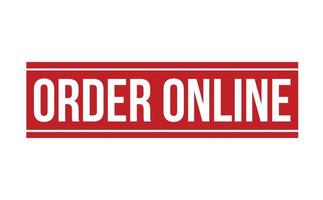 Order Online Rubber Stamp. Red Order Online Rubber Grunge Stamp Seal Vector Illustration - Vector
