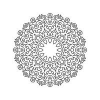 arte de mandala de flores en blanco y negro vector