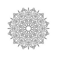 arte de mandala de flores en blanco y negro vector