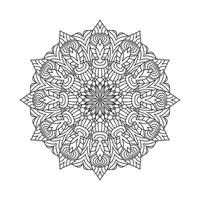 vector de mandala de flor blanco y negro