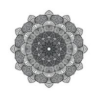 arte de mandala de flores en blanco y negro vector